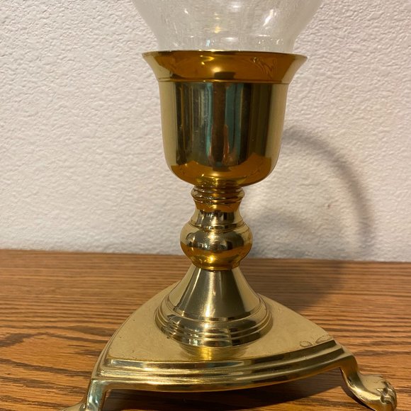 Vintage Brass Claw Footed Candleholder - Picture 10 of 13